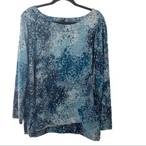Dana Buchman Women’s Blue Scoop Neck Top - XXL